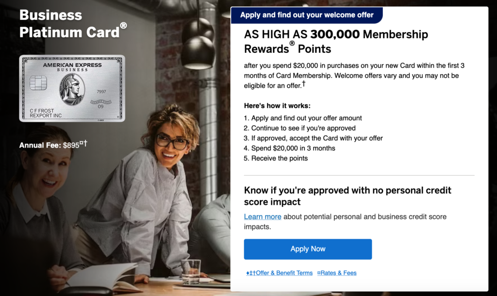 US Amex Business Platinum January 2026 Welcome Offer