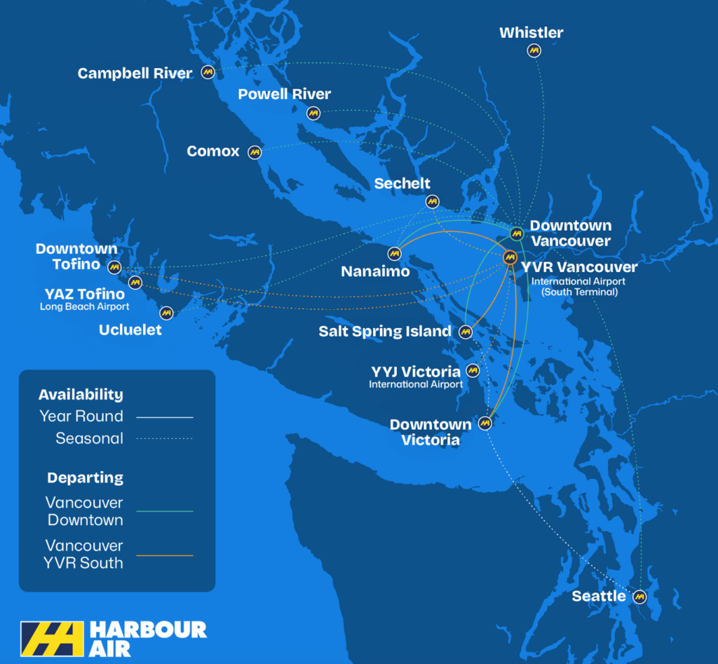 Harbour Air network map