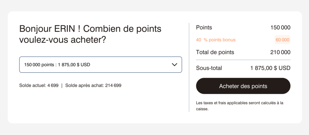 Buy Marriott Bonvoy maxed out example (EN)