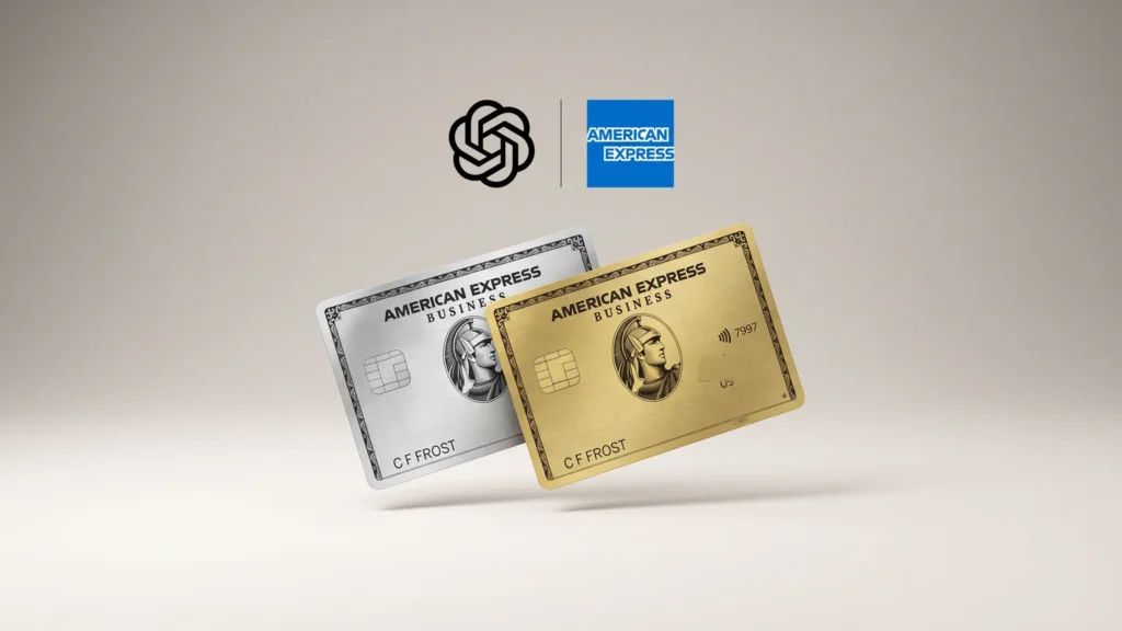 ChatGPT and American Express logos above the Business Platinum and Business Gold Cards
