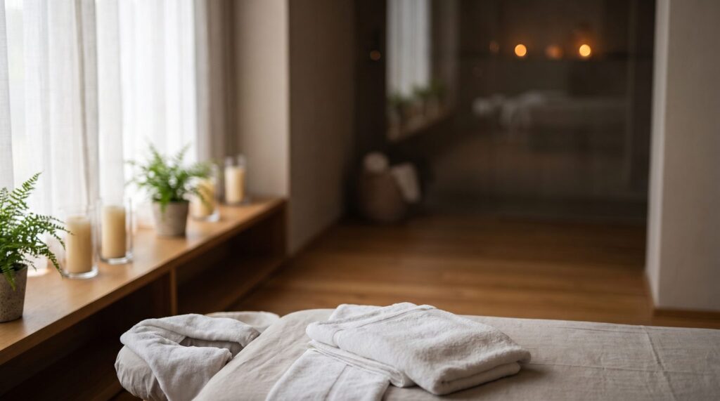 Spa treatment room at an Equinox club where Bilt Cash can now be redeemed for services